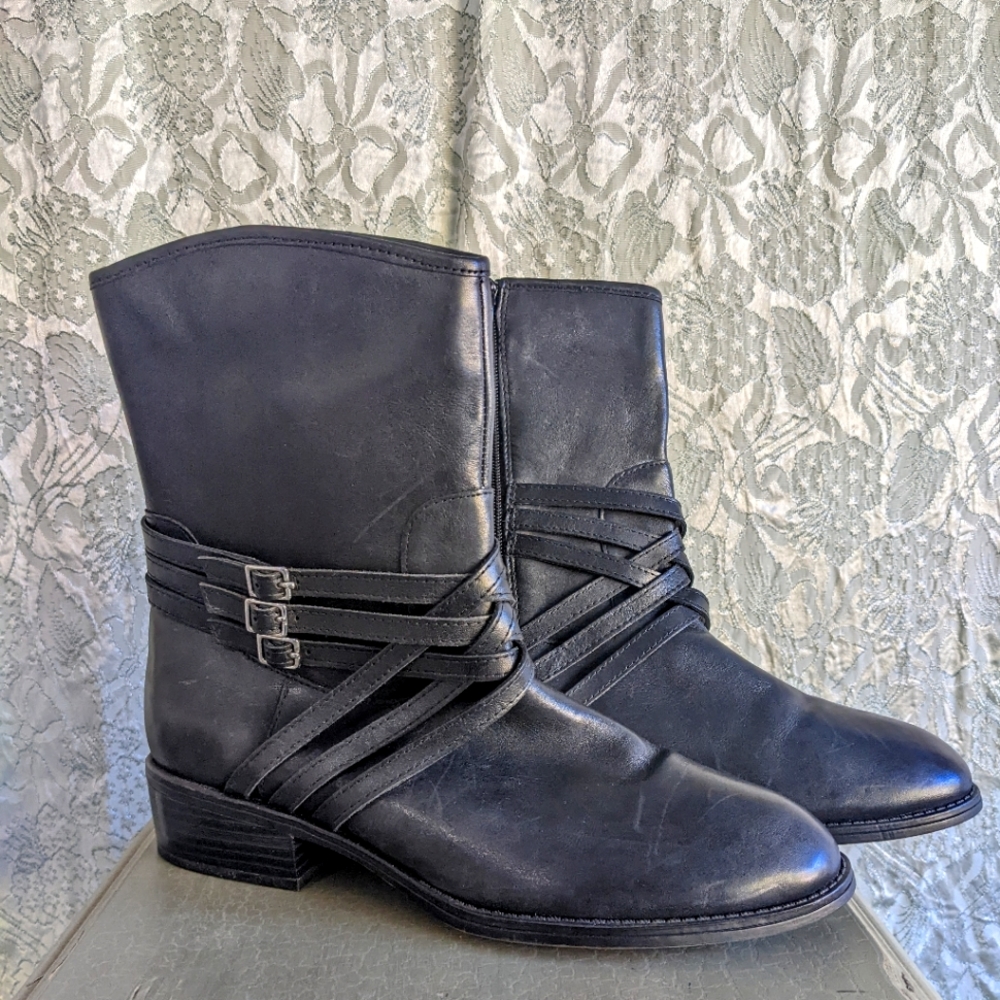 Black Leather Lauren Ralph Lauren Maya Boots